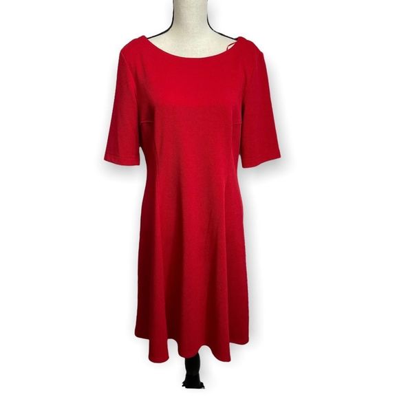 Julian Taylor Red Midi Dress - Picture 1 of 5